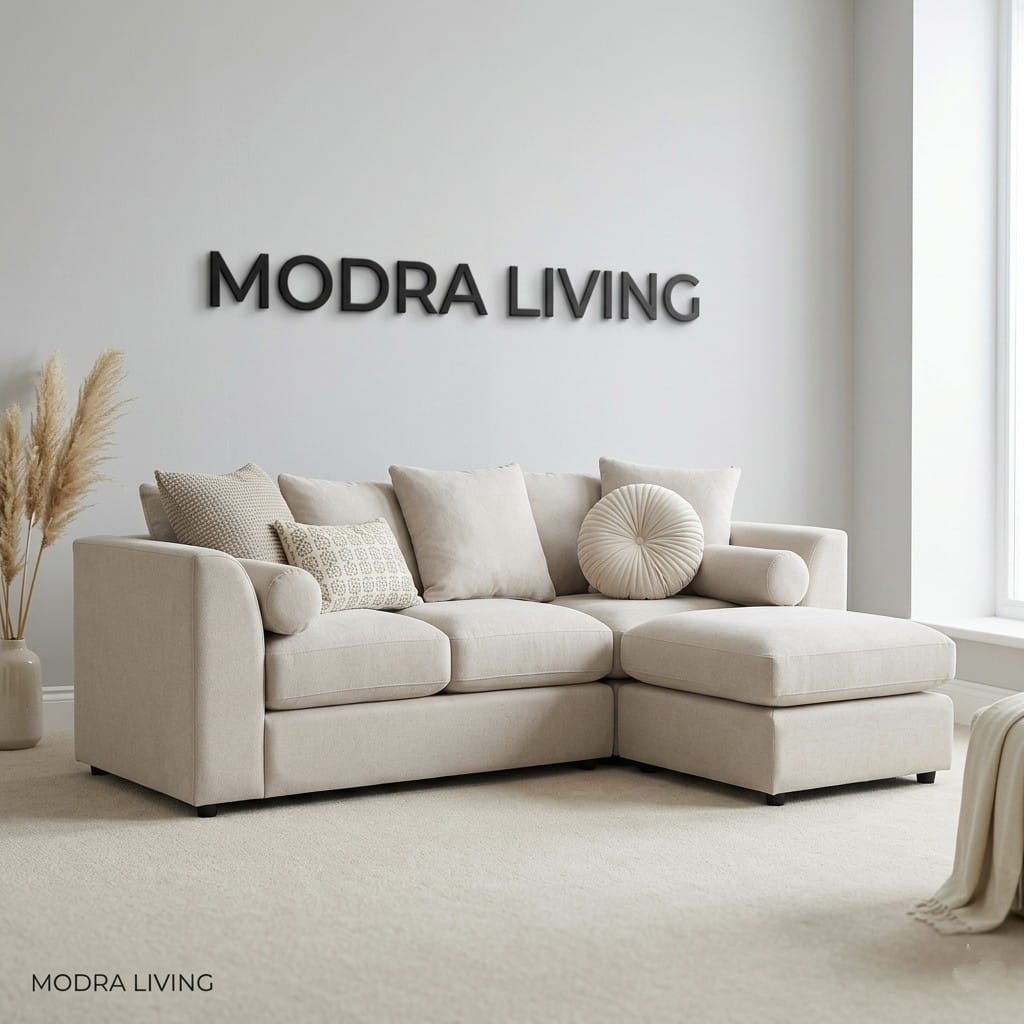 Forma Right Corner Sofa – Stone Finish