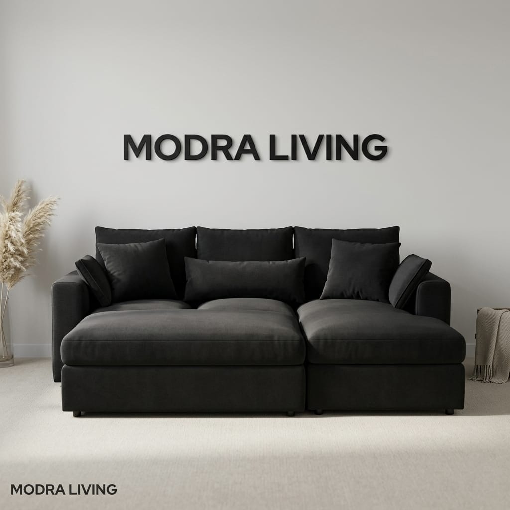 Forma Right Corner Sofa & Footstool Set