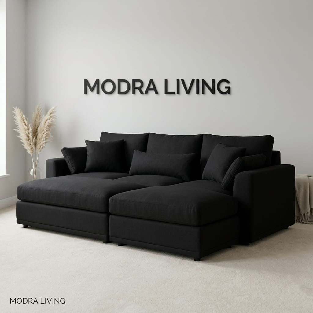Forma Right Corner Sofa & Footstool Set