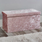 Seville Crushed Velvet Storage Trunk - Silver