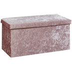 Seville Crushed Velvet Storage Trunk - Silver