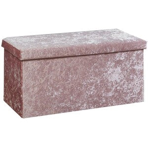 Seville Crushed Velvet Storage Trunk - Silver