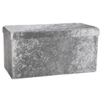 Seville Crushed Velvet Storage Trunk - Silver