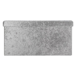 Seville Crushed Velvet Storage Trunk - Silver