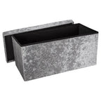 Seville Crushed Velvet Storage Trunk - Silver