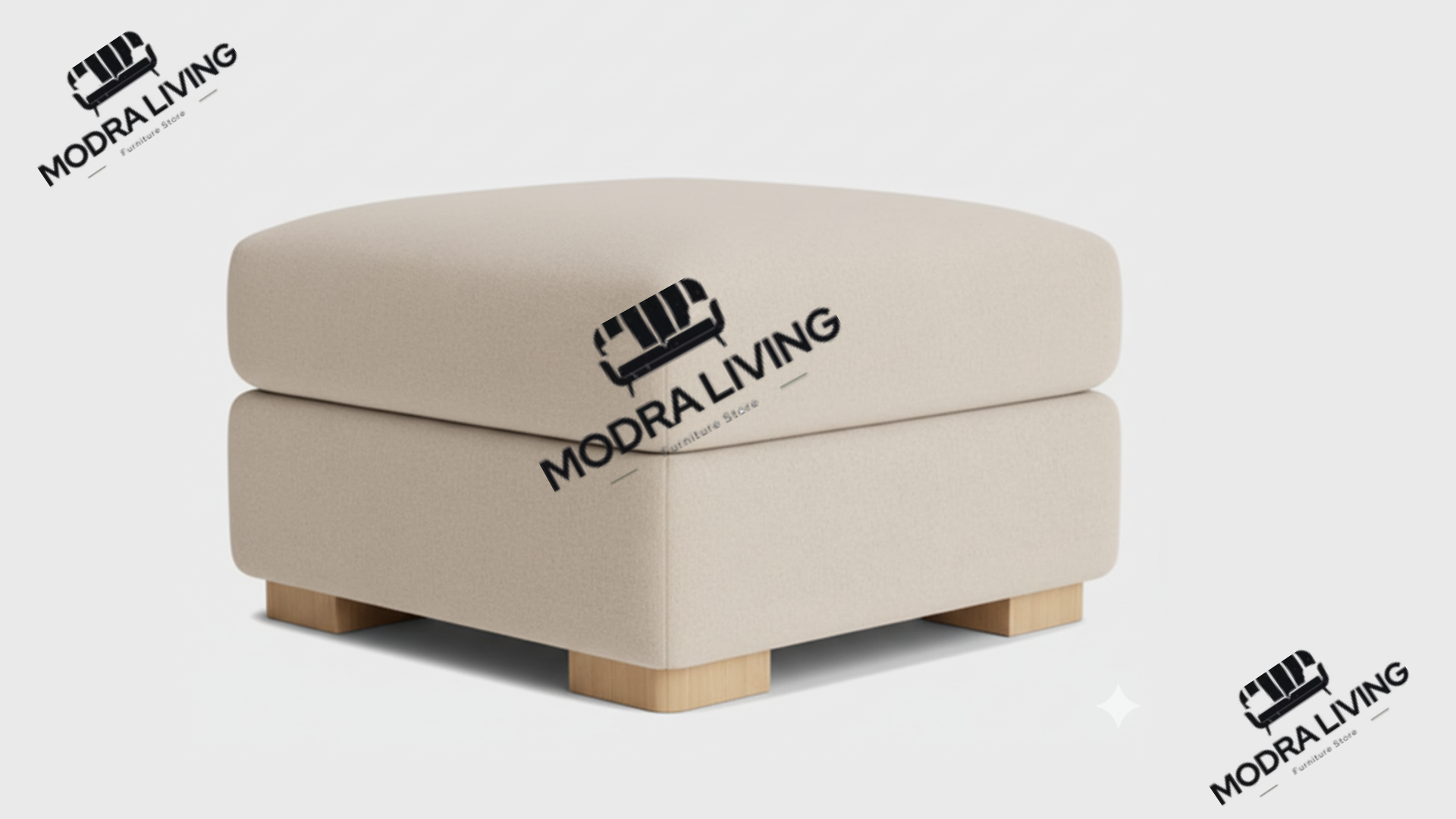 Footstool Natural Cream