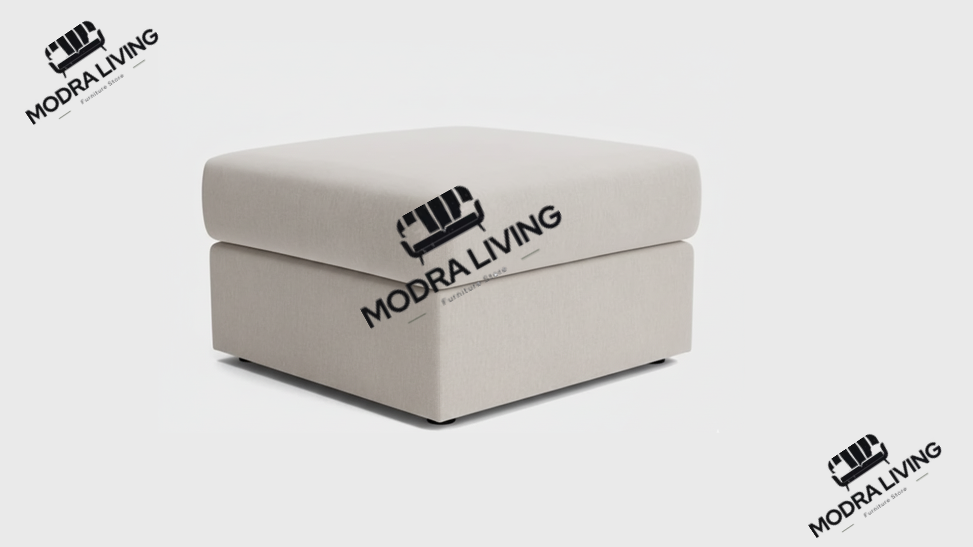 Footstool Pale Linen