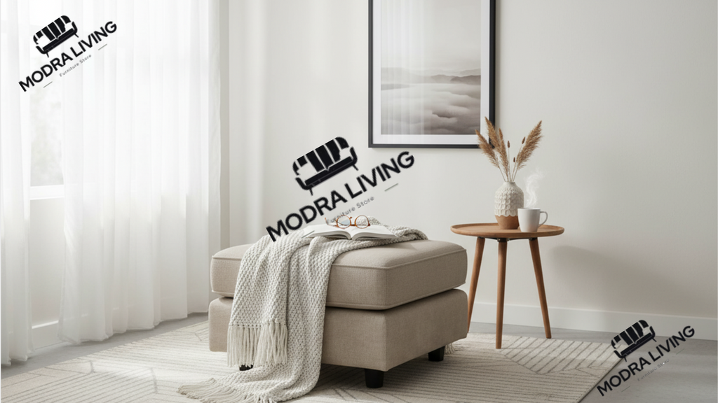 Footstool Summer Linen