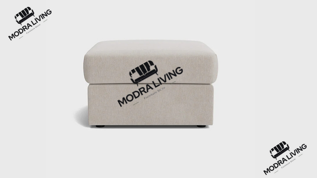 Footstool Pale Linen