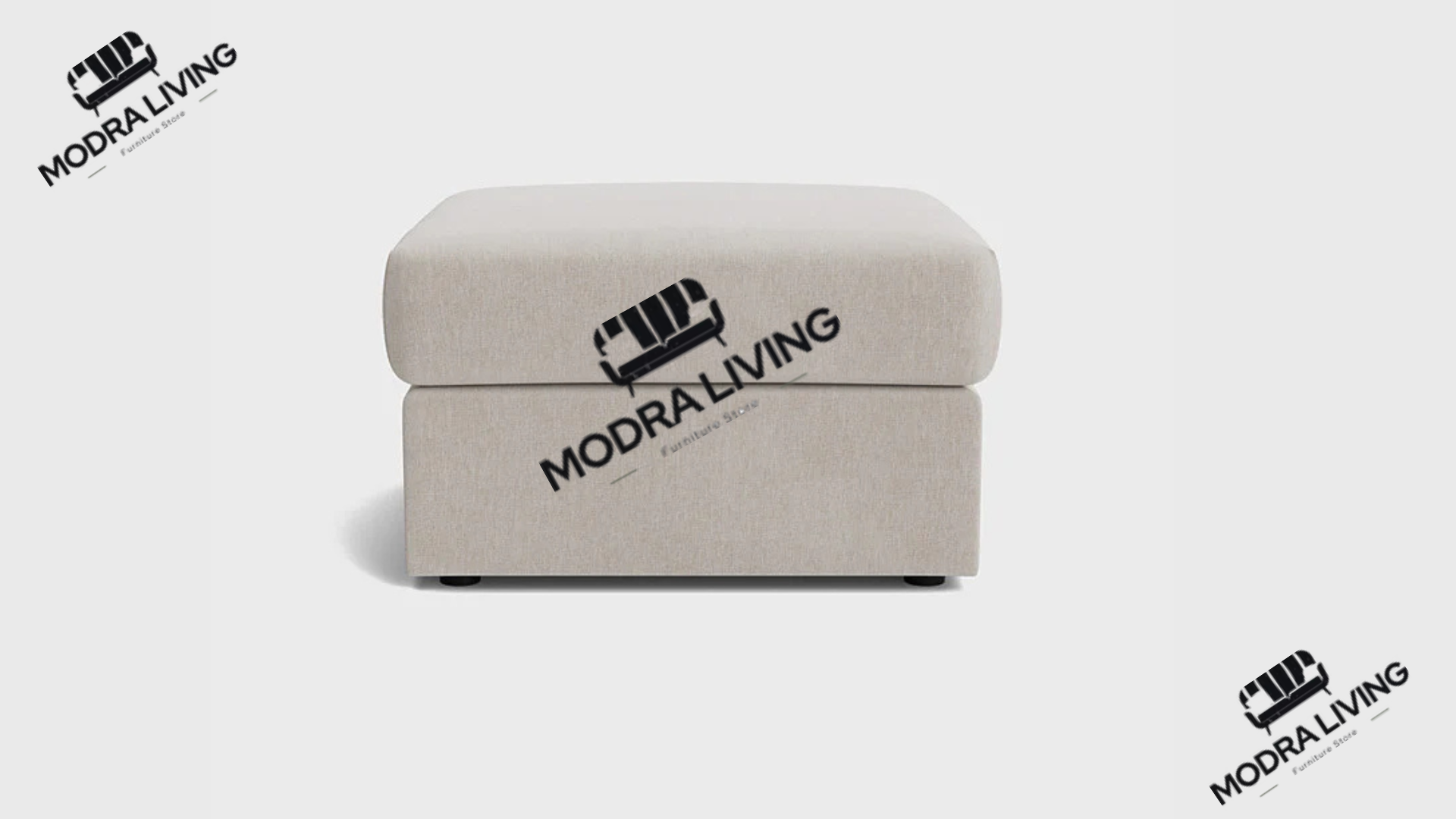 Footstool Pale Linen