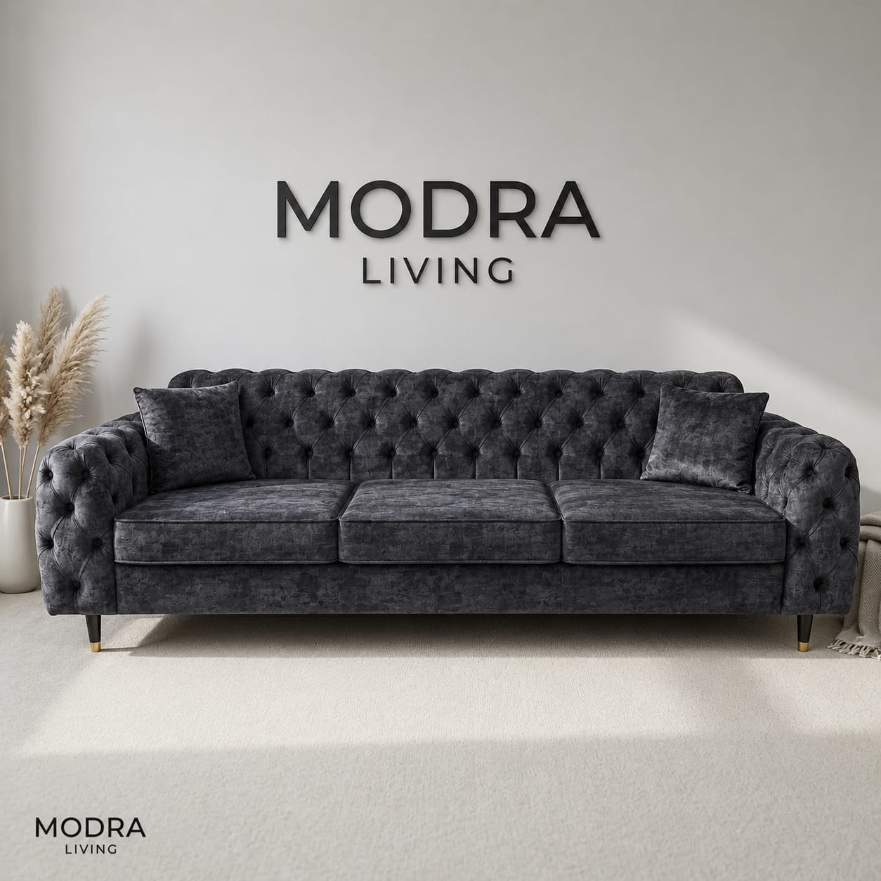 Oxford 3-Seater Premium Velvet Chesterfield Sofa