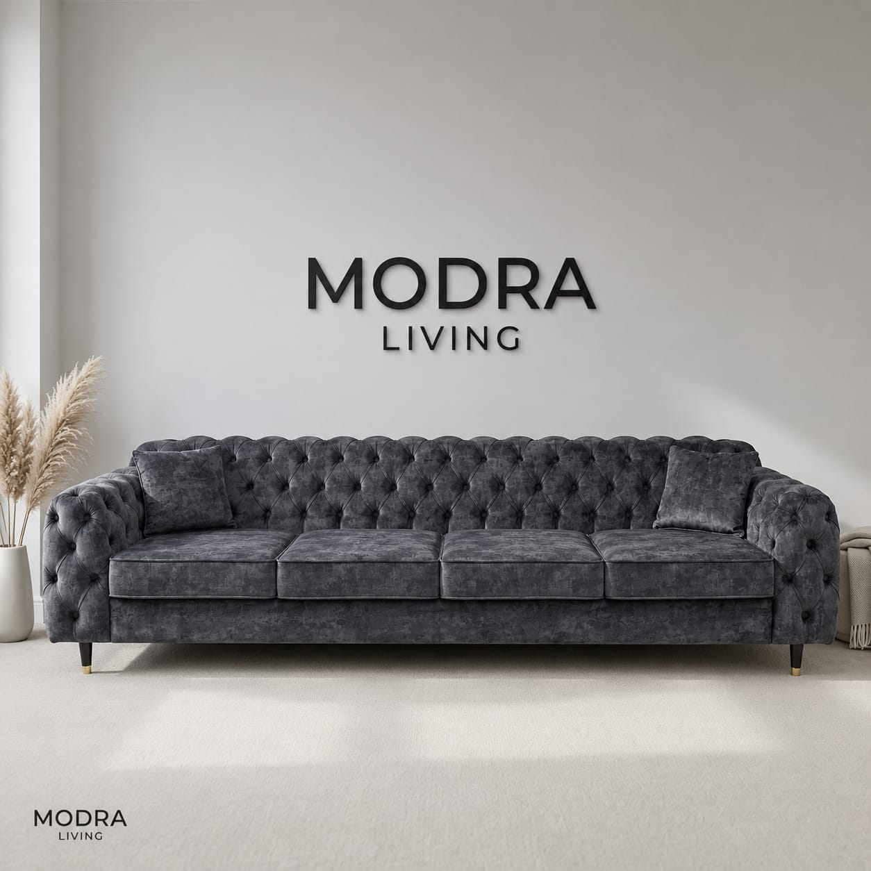 Oxford 4-Seater Premium Velvet Chesterfield Sofa